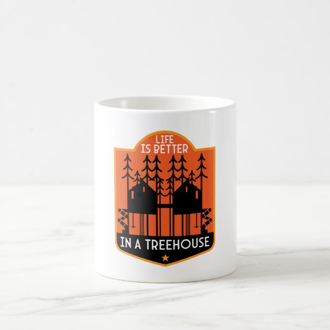 Caneca De Café Roupa De Treehouse E Decoração (Centro)