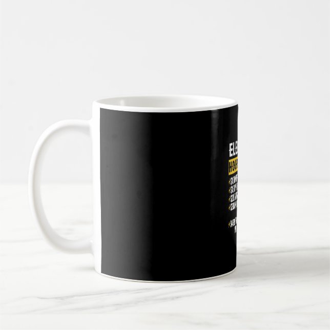 Caneca De Café Roupa Elétrico Engraçado, Homens com Taxa Horária (Esquerda)
