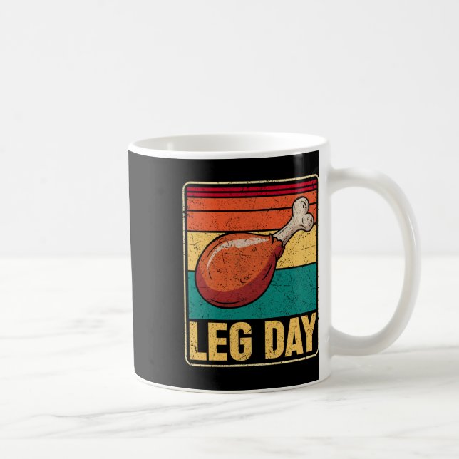 Caneca De Café Roupa engraçada para dia de perna Dia de Ação de G (Direita)