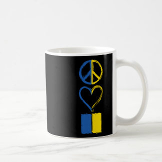 Caneca De Café Roupas com Bandeira da Ucrânia Paz Amor Ucrânia