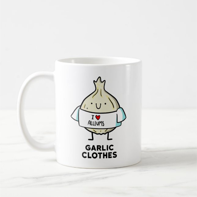 Caneca De Café Roupas De Alho Alho Alho Pun Mug (Esquerda)