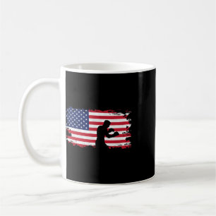Caneca De Café Roupas de Boxe com Bandeira Americana - Mulheres B