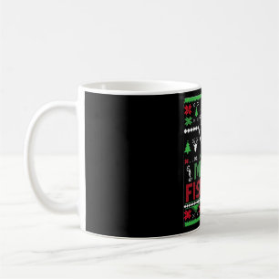 Caneca De Café Roupas de Peixe de Natal de Pesca Feia B