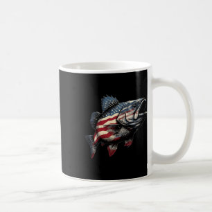 Caneca De Café Roupas de Pescador Bandeira Americana de Pesca Pat