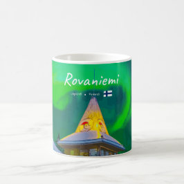 Caneca De Café Rovaniemi, Finlândia - Magia Aurora