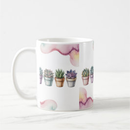 Caneca De Café Row of mini potted succulents