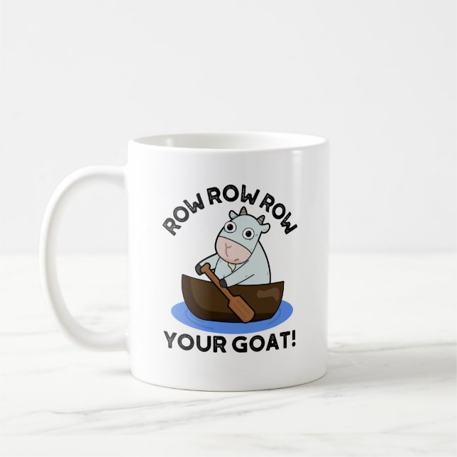 Caneca De Café Row Row Row Seu Goiô Engraçado Animal Pun (Esquerda)