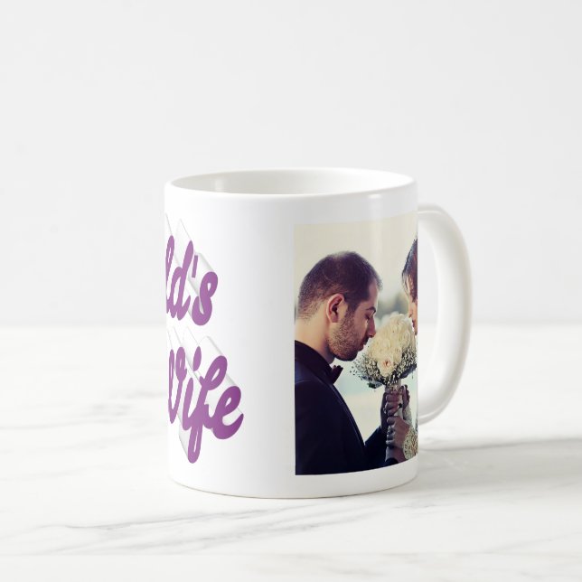 Caneca de Café roxa com Foto da Esposa (Frente Esquerda)