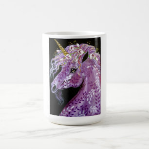 Caneca de café roxa do unicórnio