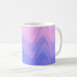 Caneca De Café Roxo Abstrato Ondulado Rosa