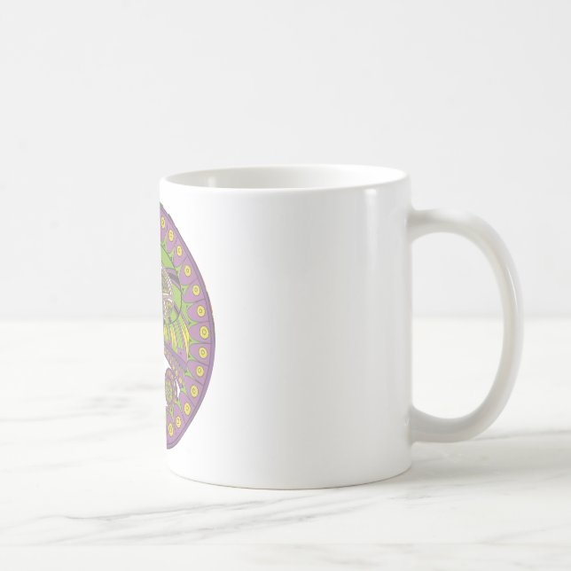 Caneca De Café Roxo Africano e Caleidoscópio Amarelo Tradicional (Direita)