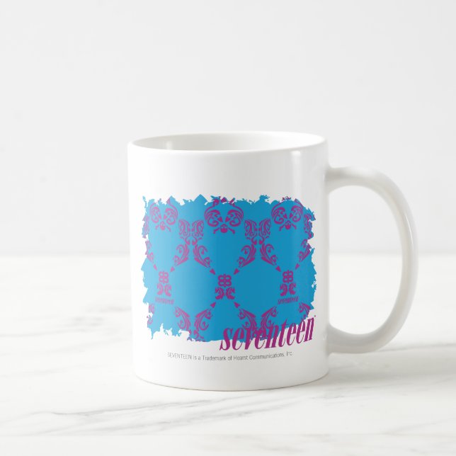 Caneca De Café Roxo-Aqua 4 do damasco (Direita)