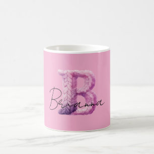 Caneca De Café Roxo Bege Aconchegante Nome