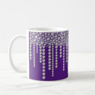 Caneca De Café Roxo Bling Girly Sparkle