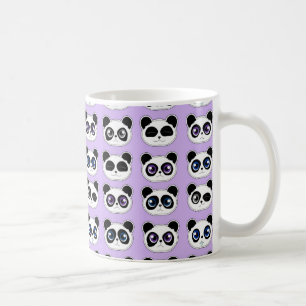 Caneca De Café Roxo bonito da expressão da panda