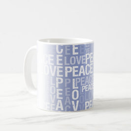 Caneca De Café Roxo Branco Paz Amor