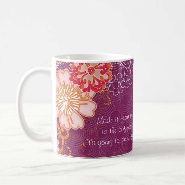 Caneca De Café Roxo com Flores Grandes, Pote de café (Esquerda)