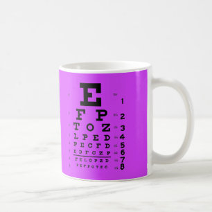 Caneca De Café Roxo da carta de olho da oftalmologia