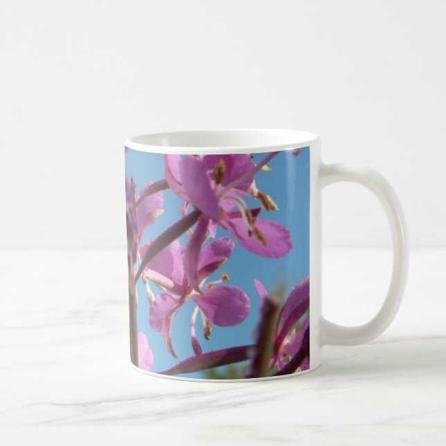 Caneca De Café Roxo da flor do Fireweed (Direita)