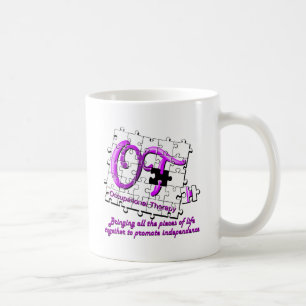 Caneca De Café roxo do quebra-cabeça do ot