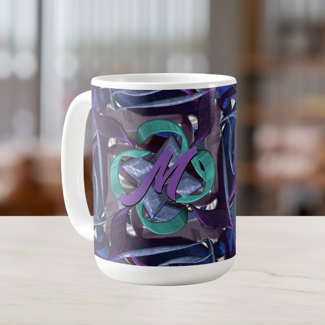 Caneca De Café Roxo e Azuis (Criador carregado)