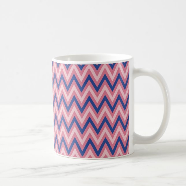 Caneca De Café Roxo e Tons de Chevron Rosa (Direita)