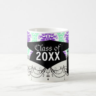 Caneca De Café roxo e verde damasco formatura