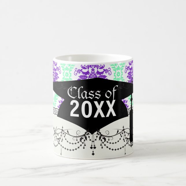 Caneca De Café roxo e verde damasco formatura (Centro)