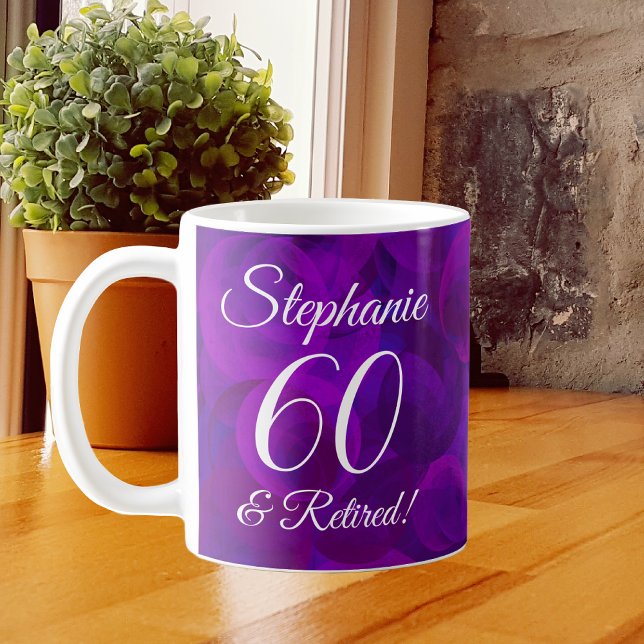 Caneca De Café Roxo Elegante 60 e aposentadoria (Criador carregado)