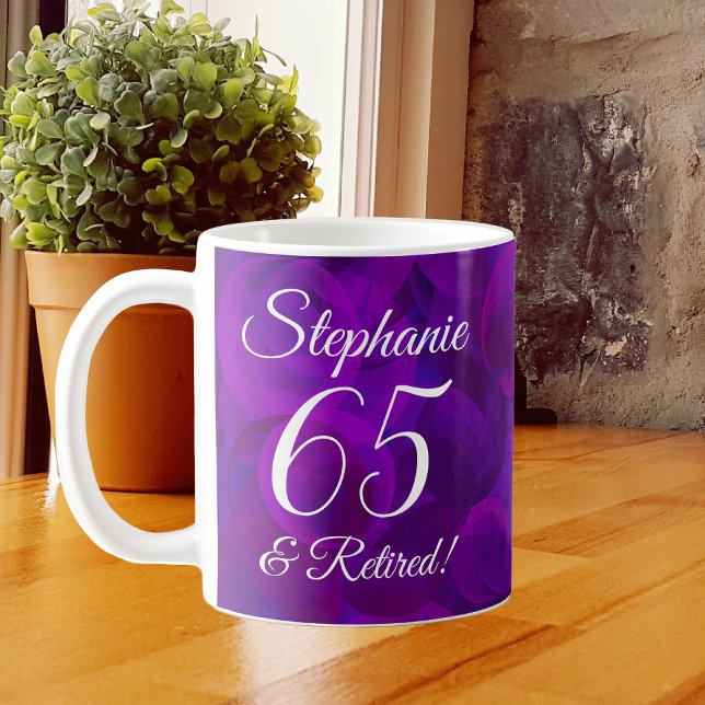Caneca De Café Roxo Elegante 65 e aposentadoria (Criador carregado)