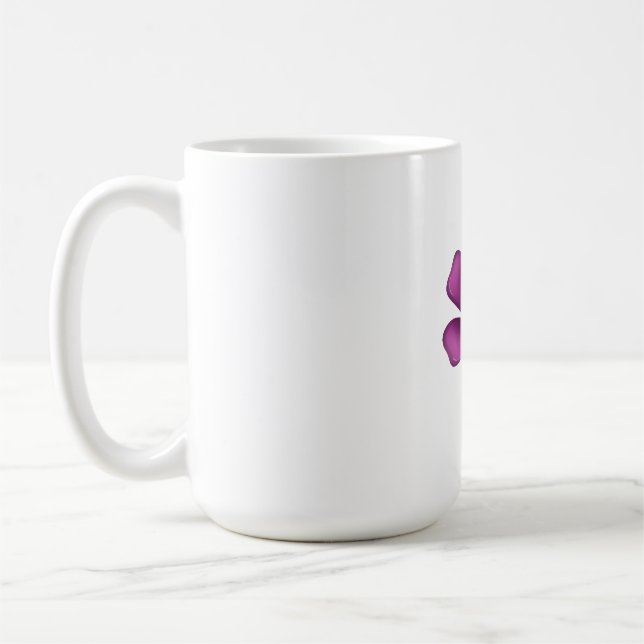Caneca De Café Roxo Elétrico Brilhante Flor Desabrochando Botânic (Esquerda)