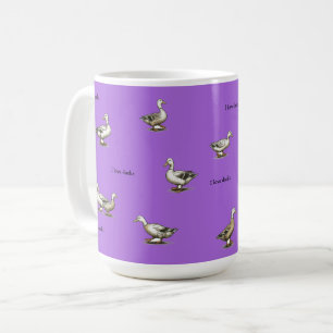 Caneca De Café Roxo Eu Amo Patos