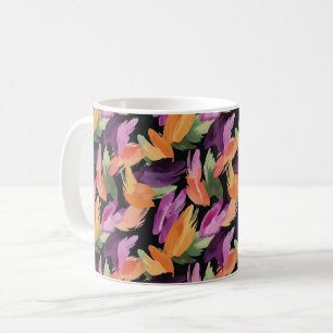 Caneca De Café Roxo Laranja Verde Amarelo Abstrato
