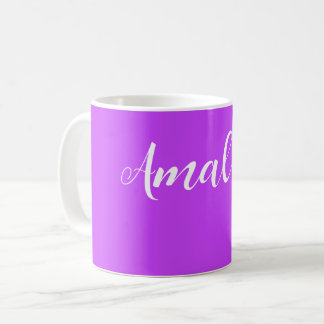 Caneca De Café roxo néon brilhante fluorescente sólido  