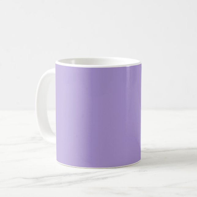 Caneca De Café Roxo Pastel Claro Cor Sólida (Frente Esquerda)