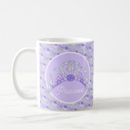 Caneca De Café Roxo Personalizável e Prata Tiara Mug