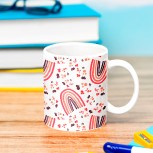 Caneca De Café Roxo Quente Retro Abstrato Arco-íris Aquarela