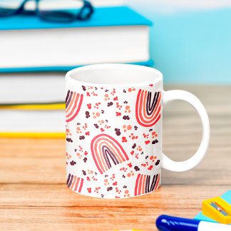 Caneca De Café Roxo Quente Retro Abstrato Arco-íris Aquarela