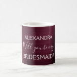 Caneca De Café Roxo Roxo Moderno e Chic Bridesmaid<br><div class="desc">Roxo Roxo Roxo Moderno e Girly Faux Elegante de Aço Metálico Isolado Irá ser minha dama de Bridesmaid? Café ou Mug para um bom presente para dar à sua dama de honra. Se você precisar de itens adicionais correspondentes,  entre em contato com o designer.</div>