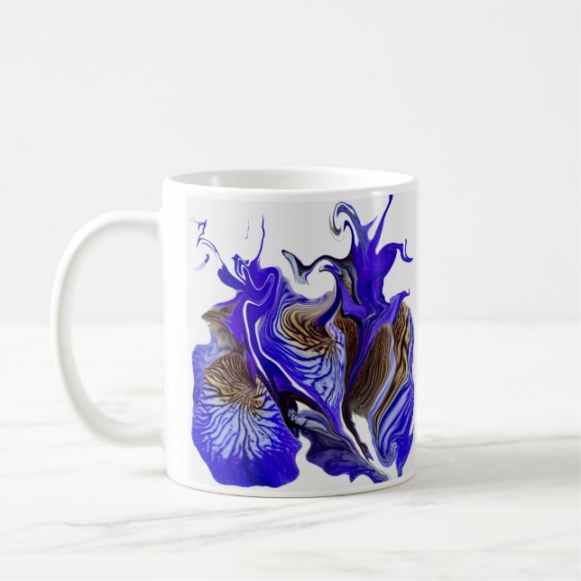 Caneca De Café Roxos De Flor Roxo Iris (Esquerda)