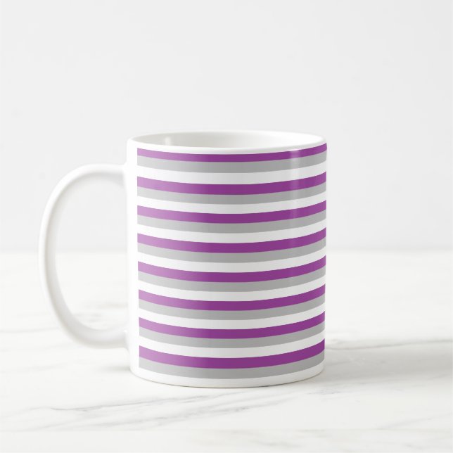 Caneca De Café Roxos, Prateados e Brancos (Esquerda)