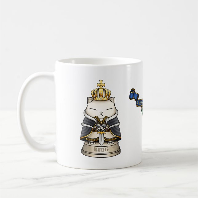 Caneca De Café Royal Cat Chess King Piece (Esquerda)