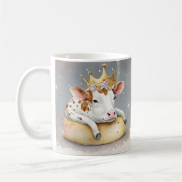 Caneca De Café Royal Cow Dreaming on Cheese Throne