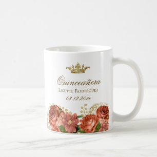Caneca De Café Royal Floral Quinceanera
