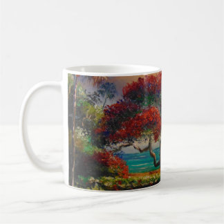 Caneca De Café Royal Poinciana Tree & Boat por Mazz