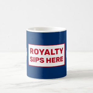Caneca De Café Royalty Sips Aqui Patriótico da coroação do Rei Di