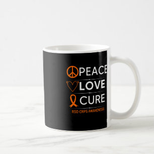 Caneca De Café RSD CRPS Consciência Paz Amor Cura Combate Laranja