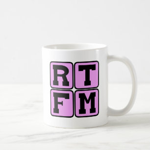 Caneca De Café RTFM Leia o acrônimo de gíria manual da Internet d