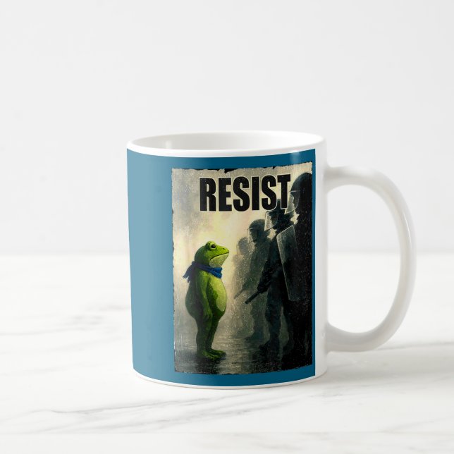Caneca De Café Rtland Frog Resist Suprt Democracy  (Direita)