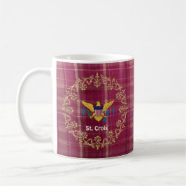 Caneca De Café Rua das Ilhas Virgens. Croix Madras Xadrez